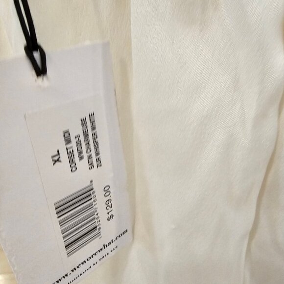 WeWoreWhat Corset Midi Dress, Whisper White, Size XL - Picture 8 of 11
